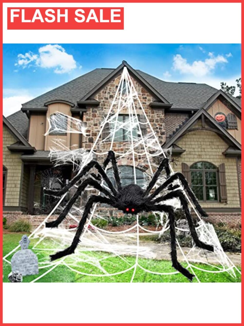 Halloween Spider Web Set Giant Fake Spider Cobweb Decor Outdoor
